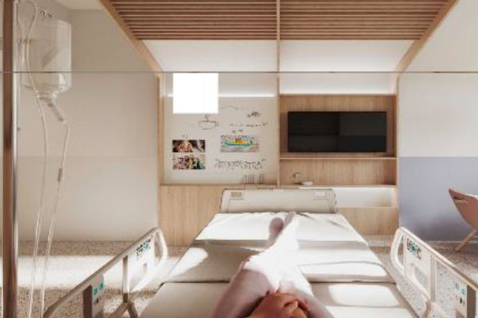 Hospital room with patient