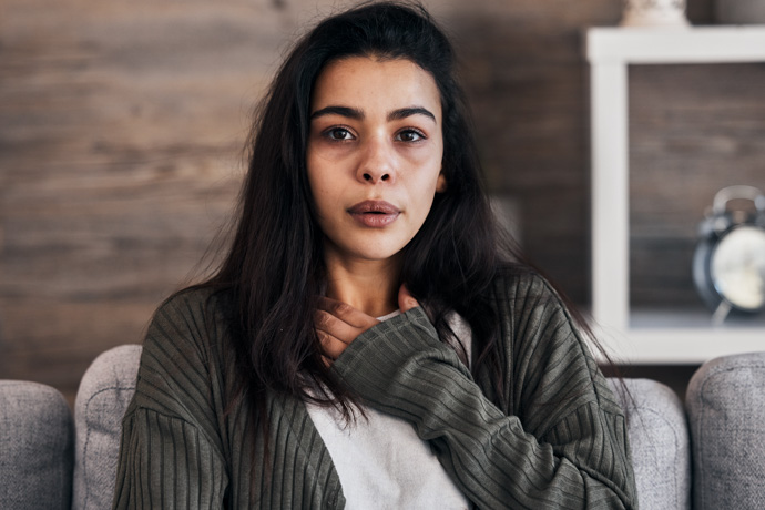 Mujer con estrés y ansiedad